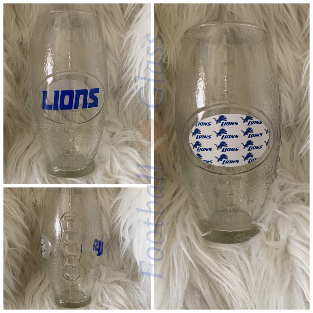 Lions Football Glass
